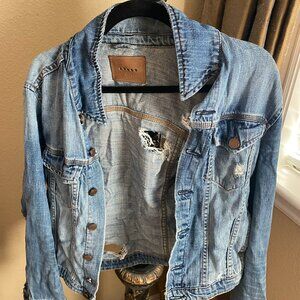 Blank NYC Women's Extra Distressed Jean Blue Denim Jacket - Size M